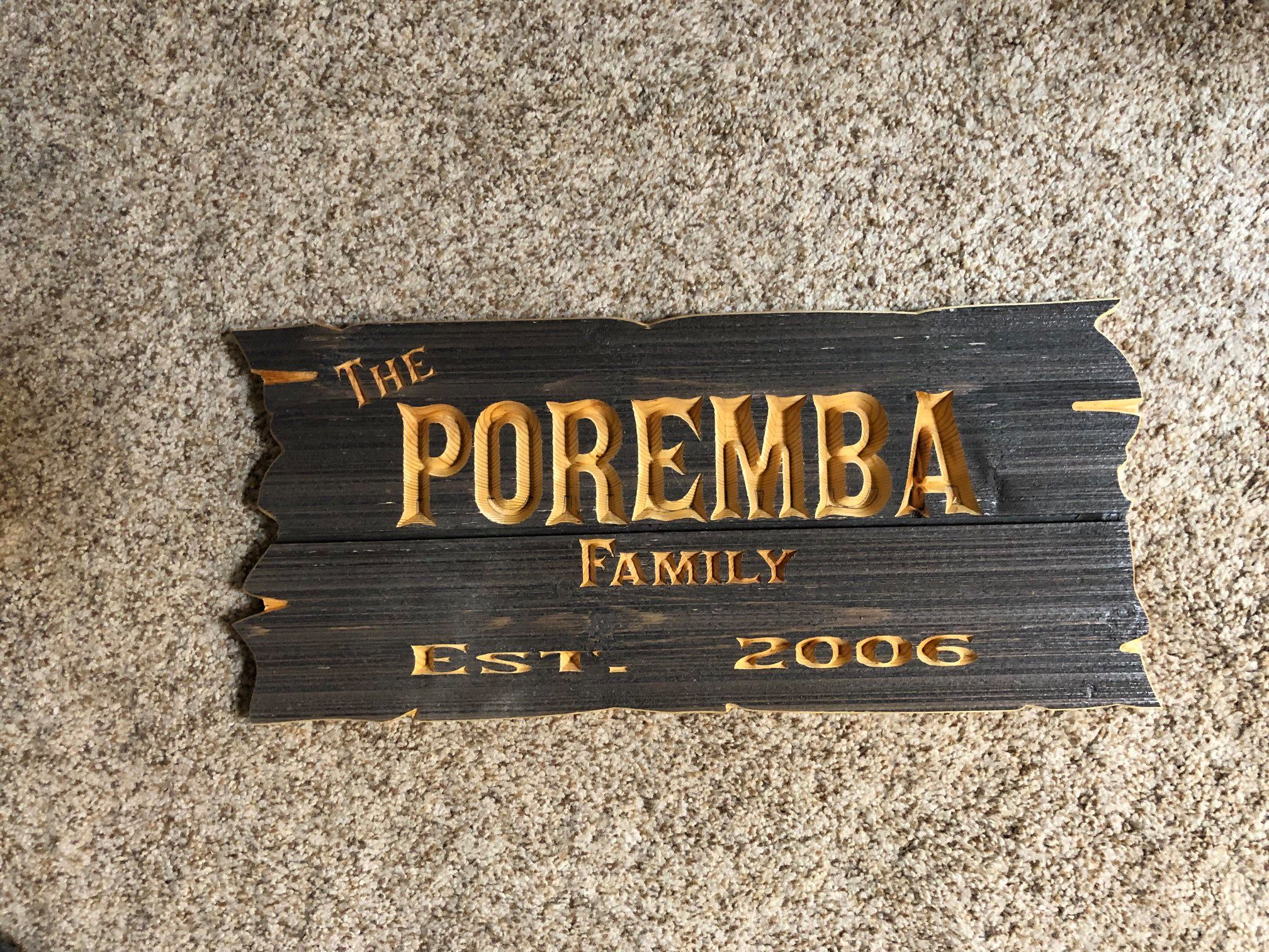 627  Custom made wooden name sign