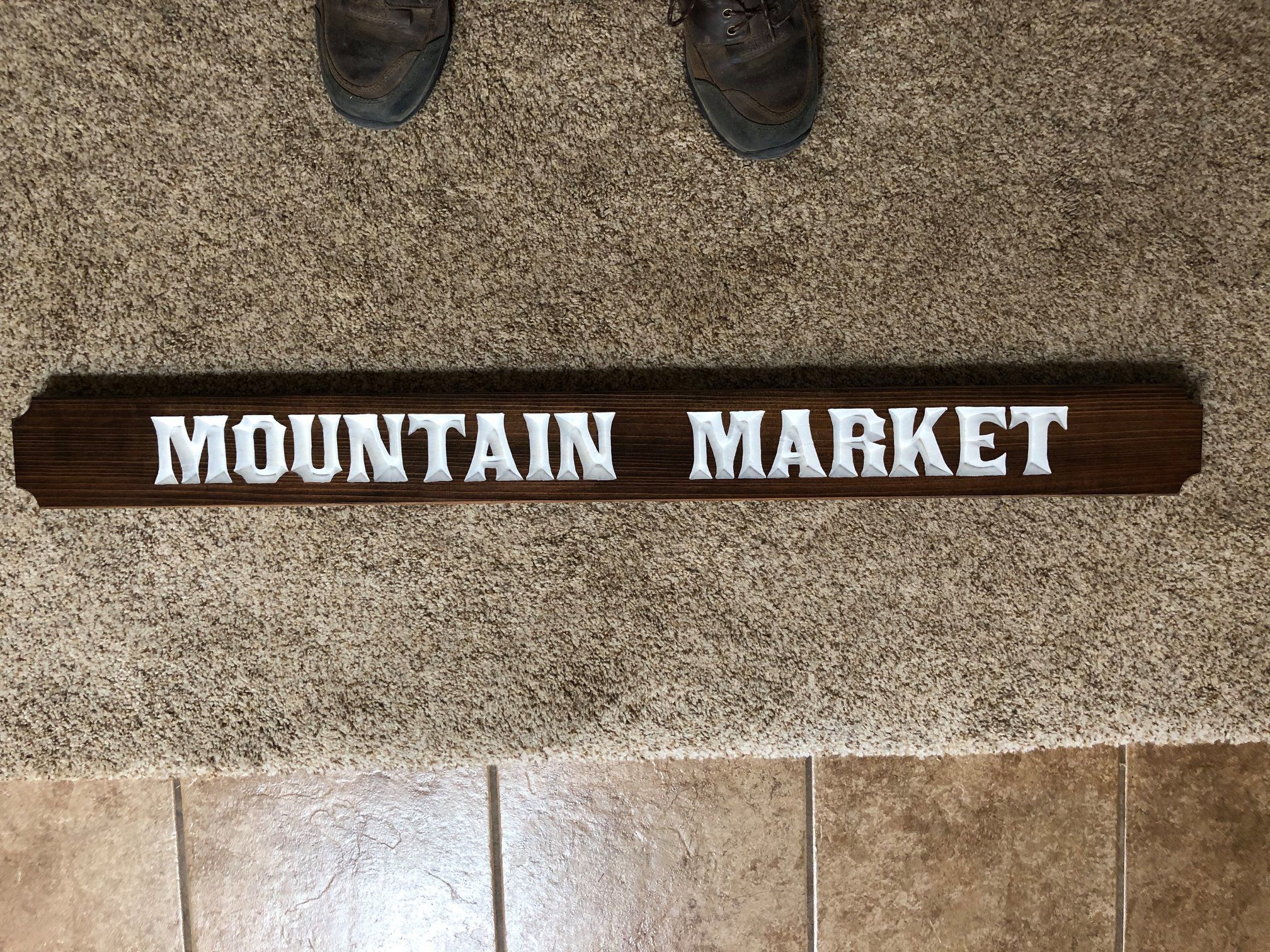 626  Mountain Market outdoor wooden cedar sign