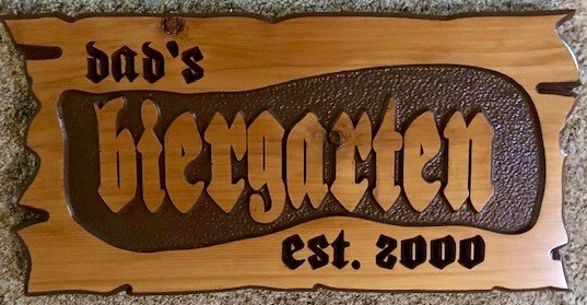 634  carved outdoor wood sign