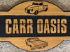 606  wooden name sign with car graphics