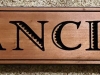 608  routed wood name sign for boat in redwood
