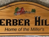 616  Home identity wood plaque "Gerber Hill" with barn graphics